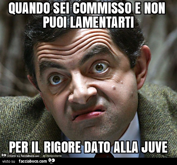 Quando sei commisso e non puoi lamentarti per il rigore dato alla juve