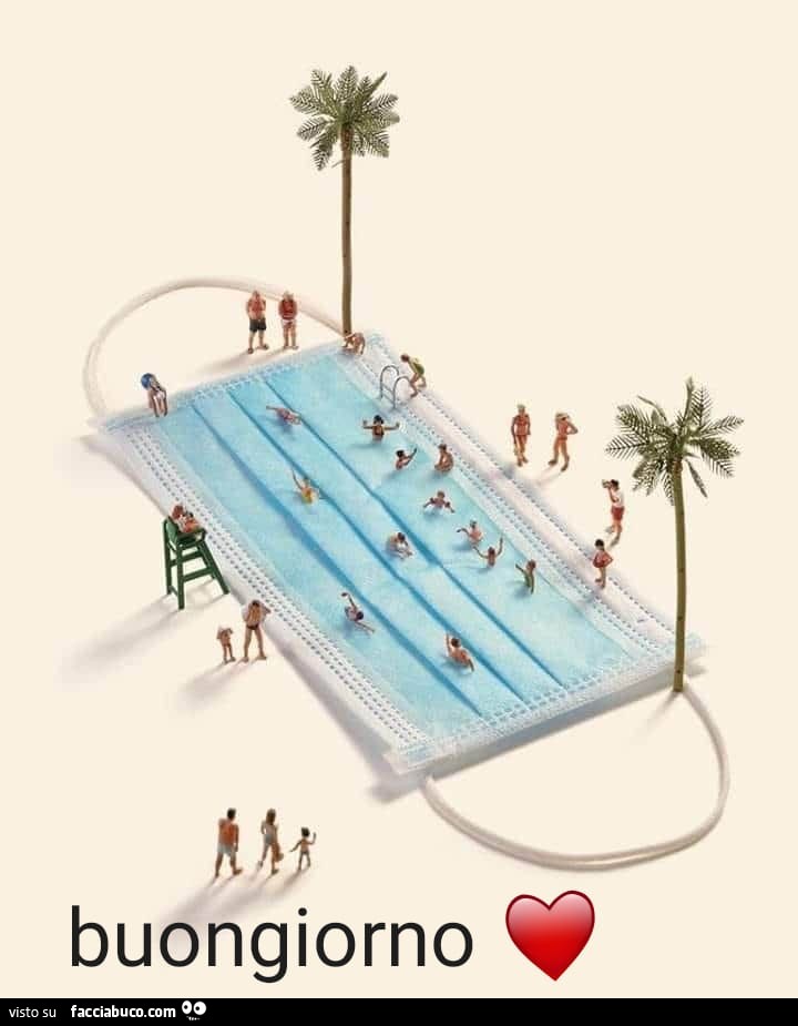Mascherina piscina. Buongiorno