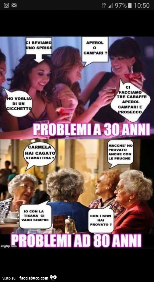 Problemi a trenta anni, problemi ad 80 anni