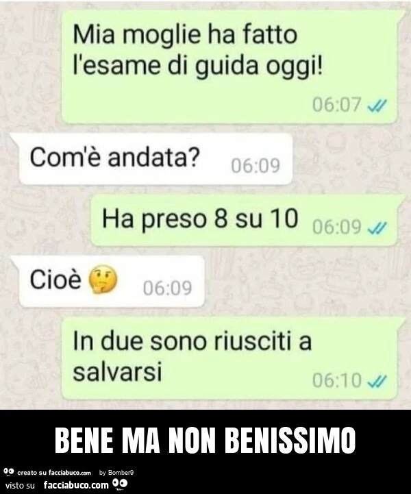 Bene ma non benissimo