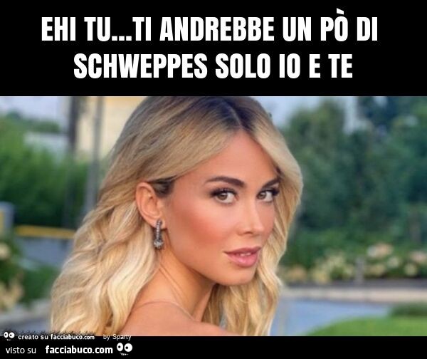Ehi tu… ti andrebbe un po' di schweppes solo io e te