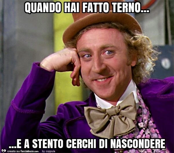 Quando hai fatto terno&hellip; e a stento cerchi di nascondere