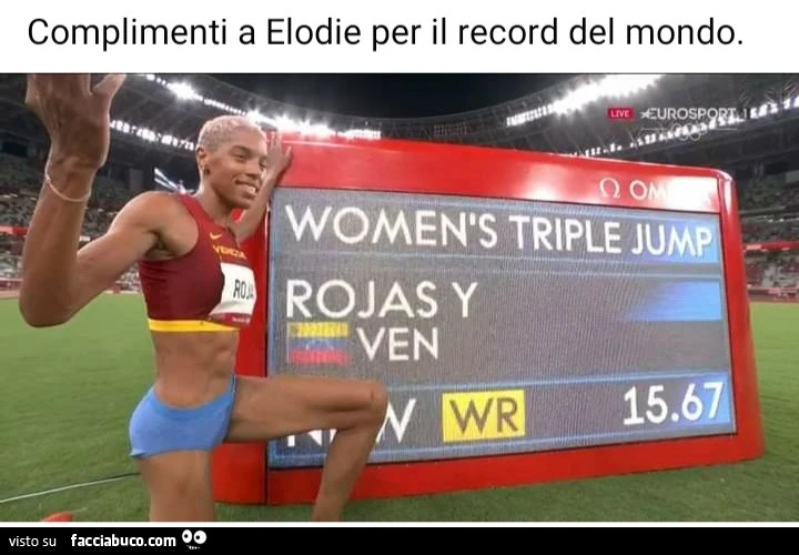 Complimenti a elodie per il record del mondo