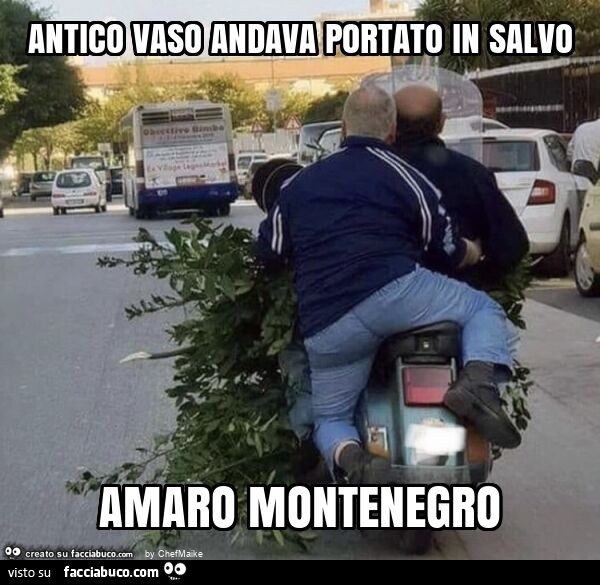 Antico vaso andava portato in salvo amaro montenegro