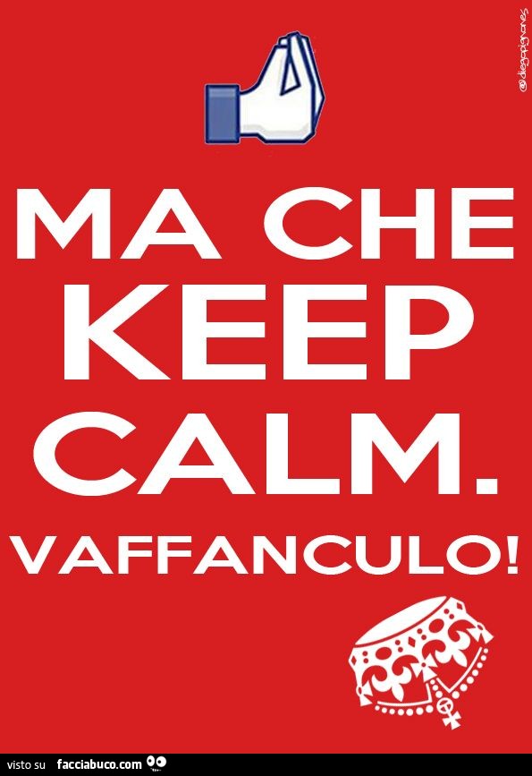 Ma che keep calm. Vaffanculo