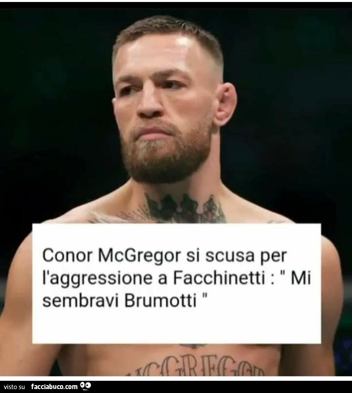 Conor McGregor si scusa per l'aggressione a Facchinetti