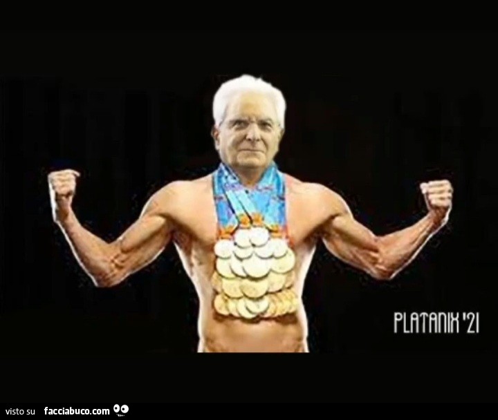 Sergio Mattarella con tante medaglie
