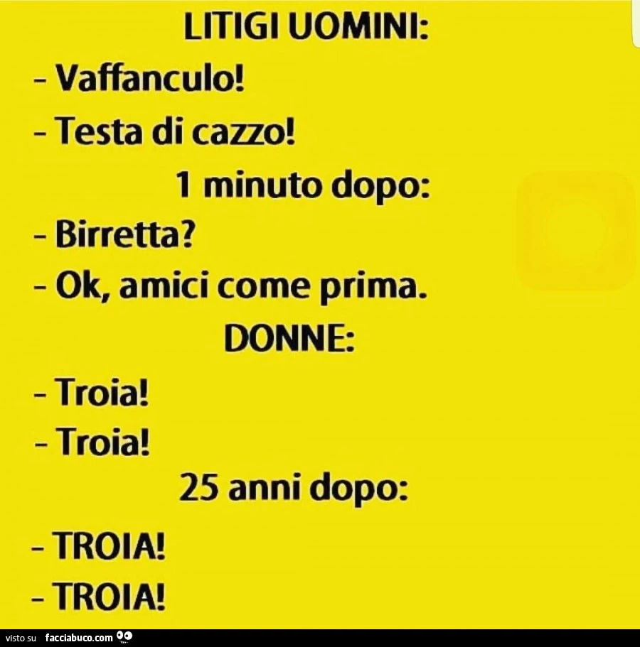 Litigi uomini. Litigio donne