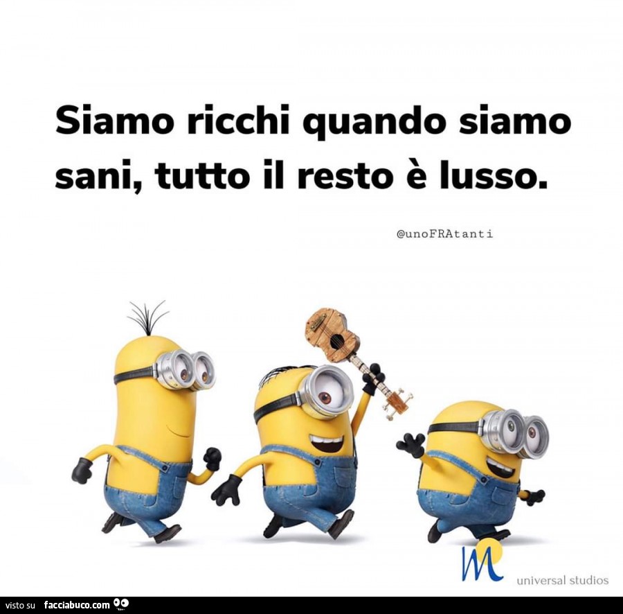 Siamo ricchi quando siamo sani, tutto il resto è lusso
