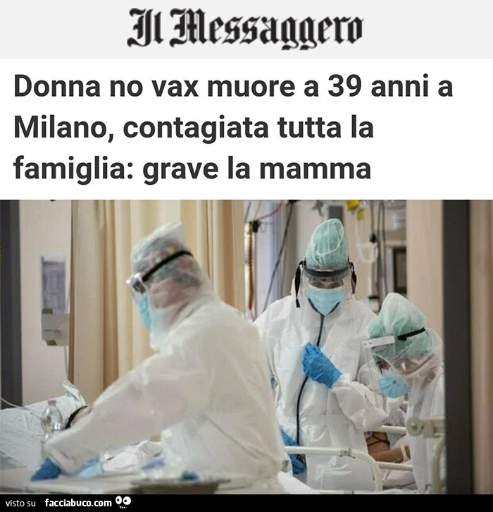 Donna no vax muore a 39 anni a milano, contagiata tutta la famiglia: grave la mamma