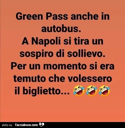Green pass anche in autobus. A napoli si tira un sospiro di sollievo. Per un momento si era temuto che volessero il biglietto&hellip;