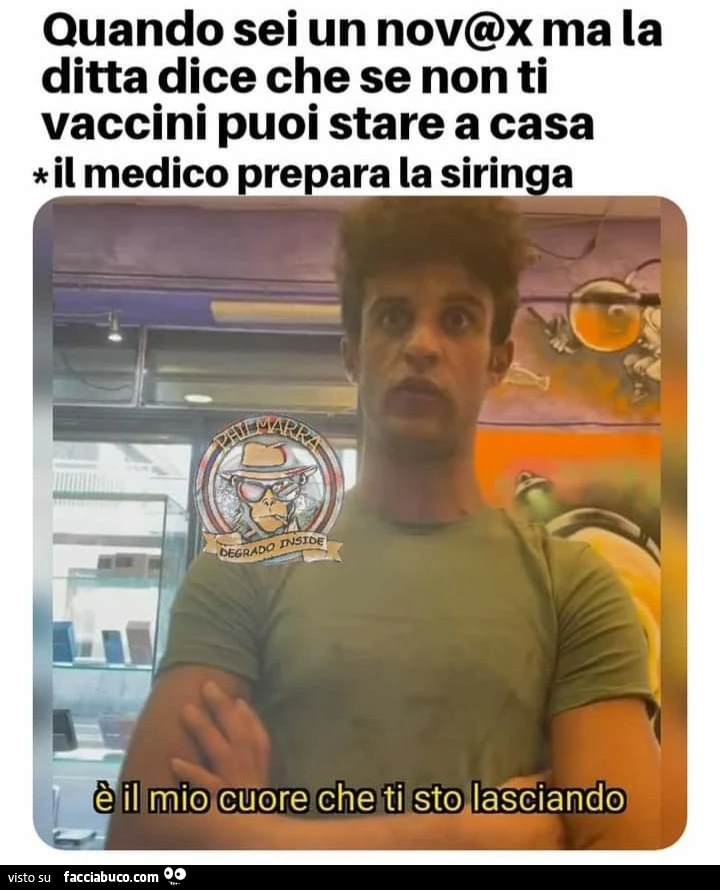 Quando sei un no vax ma la ditta dice che se non ti vaccini