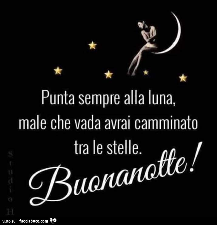 Punta sempre alla luna, male che vada avrai camminato tra le stelle