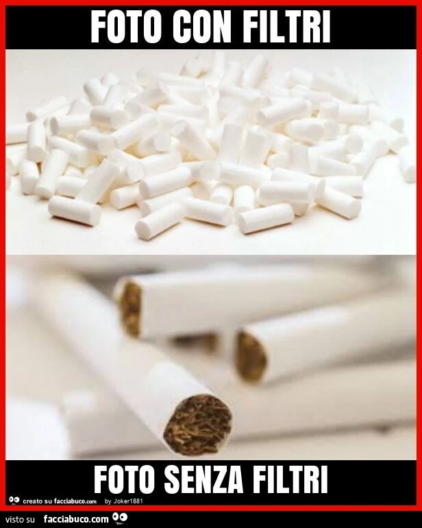 Foto con filtri foto senza filtri