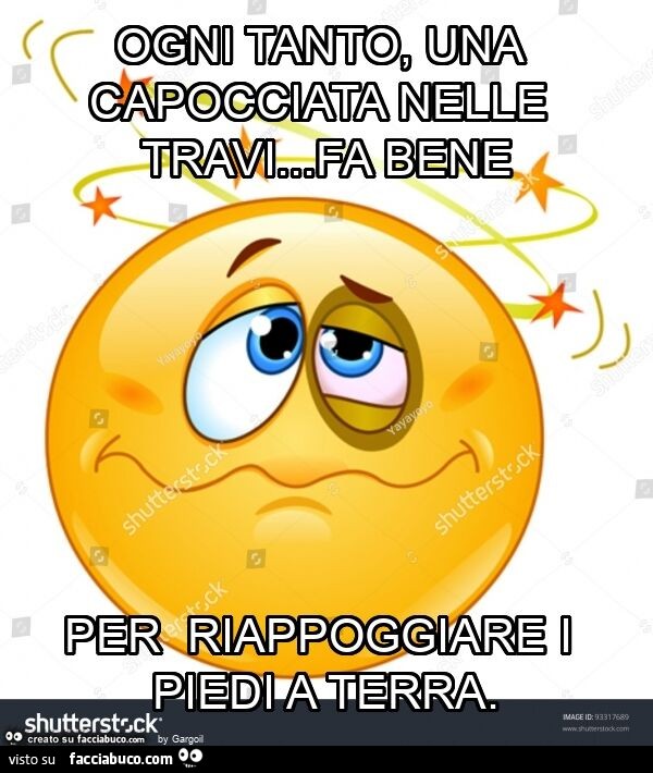 Ogni tanto, una capocciata nelle travi… fa bene per riappoggiare i piedi a terra