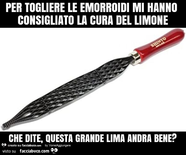 Per togliere le emorroidi mi hanno consigliato la cura del limone che dite, questa grande lima andra bene?