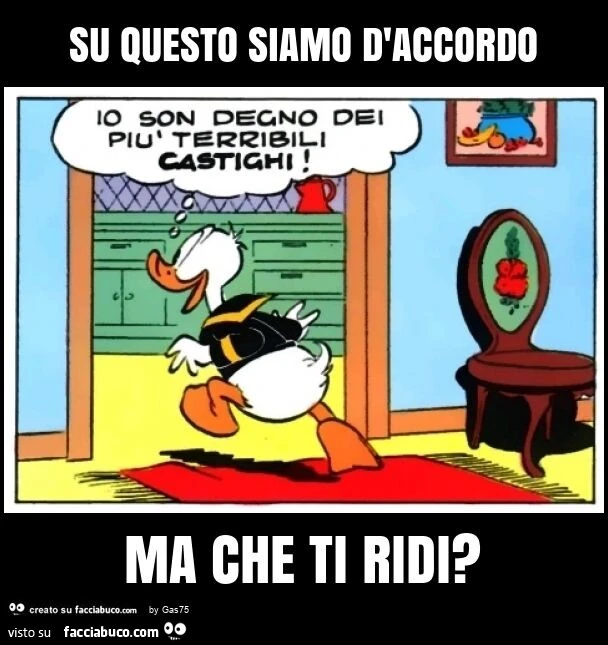 Su questo siamo d'accordo ma che ti ridi?