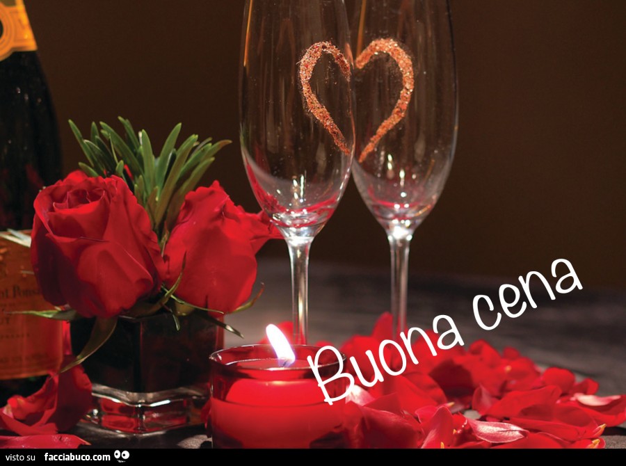 Bicchieri cuore. Buona cena