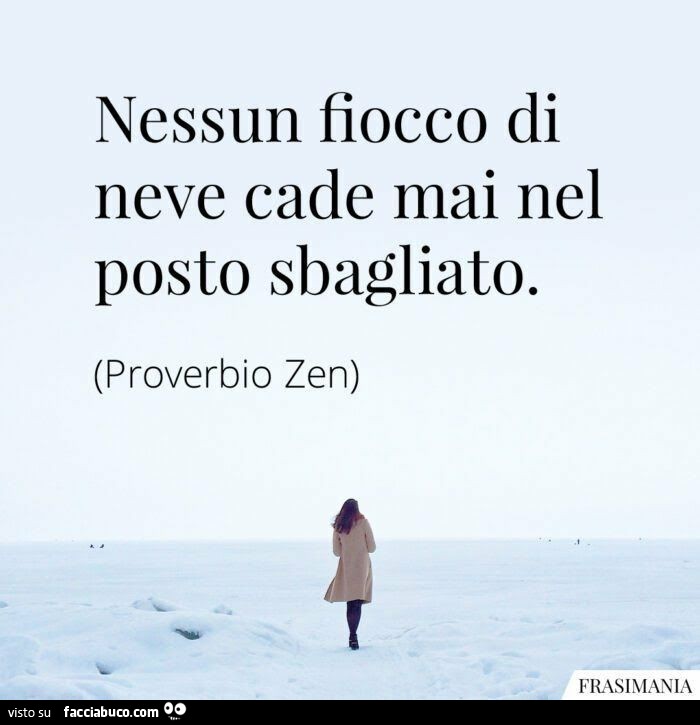 Nessun fiocco di neve cade mai nel posto sbagliato