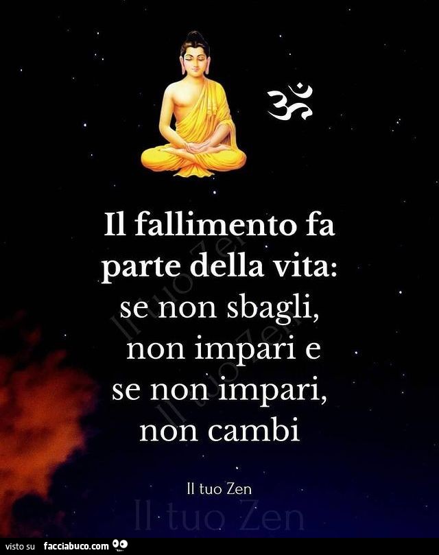 Il fallimento fa parte della vita: se non sbagli, non impari e se non impari, non cambi