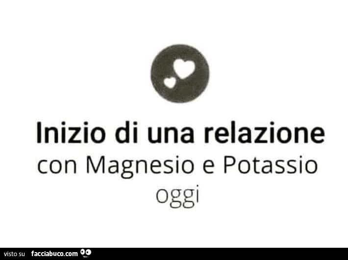 Inizio di una relazione con magnesio e potassio