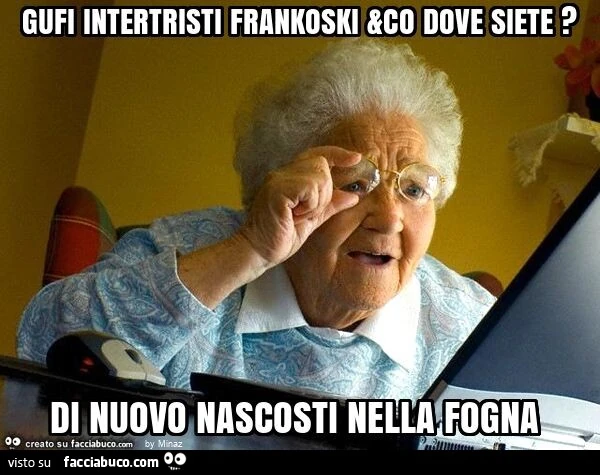 Gufi intertristi frankoski &co dove siete? Di nuovo nascosti nella fogna