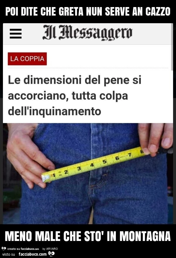 Poi dite che greta nun serve an cazzo meno male che stò in montagna