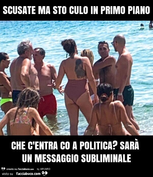 Scusate ma sto culo in primo piano che c'entra co a politica? Sarà un messaggio subliminale