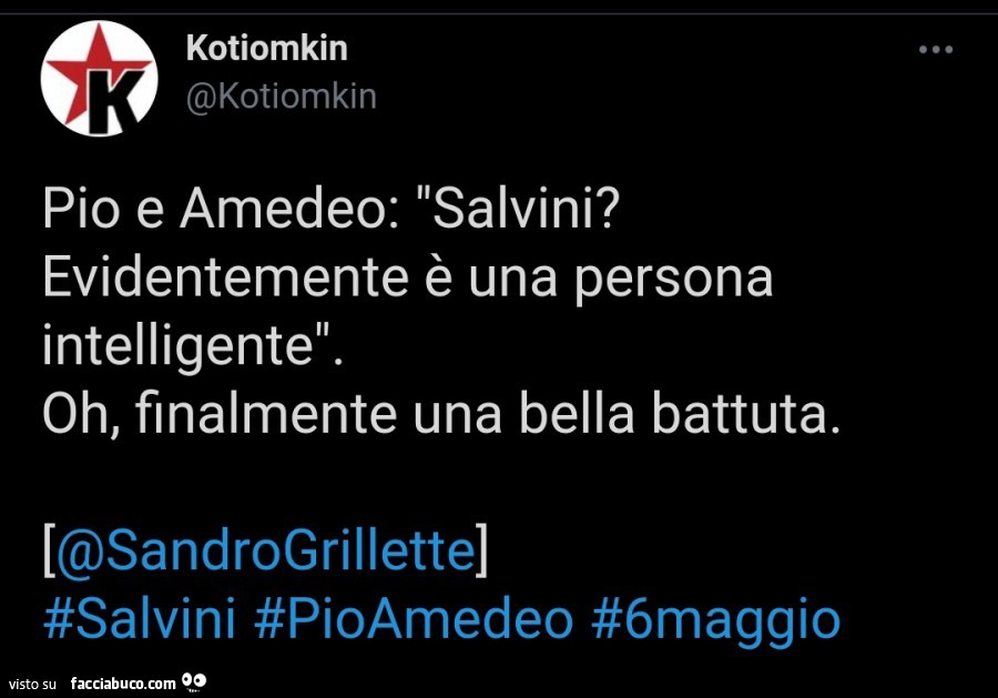 Pio e Amedeo: Salvini? Evidentemente è una persona intelligente. Oh, finalmente una bella battuta