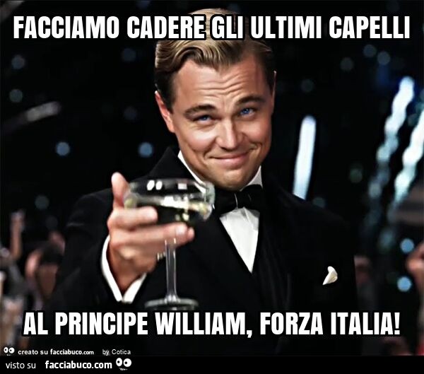 Facciamo cadere gli ultimi capelli al principe william, forza italia