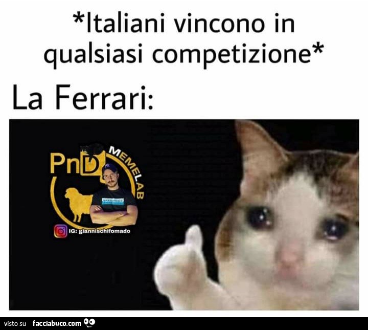 Italiani vincono qualsiasi competizione la Ferrari