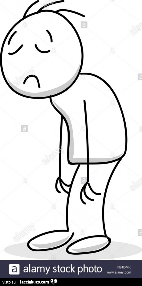 Omino triste e stanco