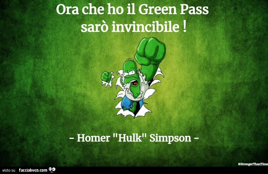Ora che ho il green pass sarò invincibile! Homer hulk simpson