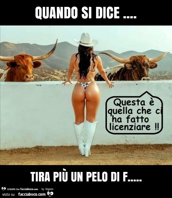 Quando si dice… tira più un pelo di f