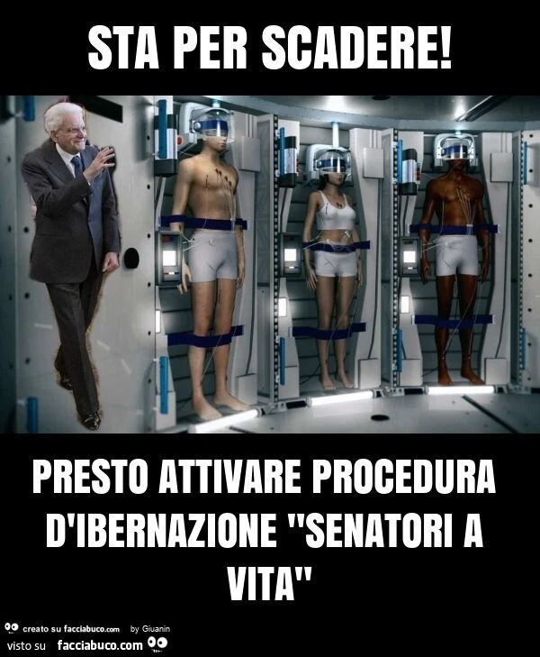Sta per scadere! Presto attivare procedura d'ibernazione "senatori a vita"