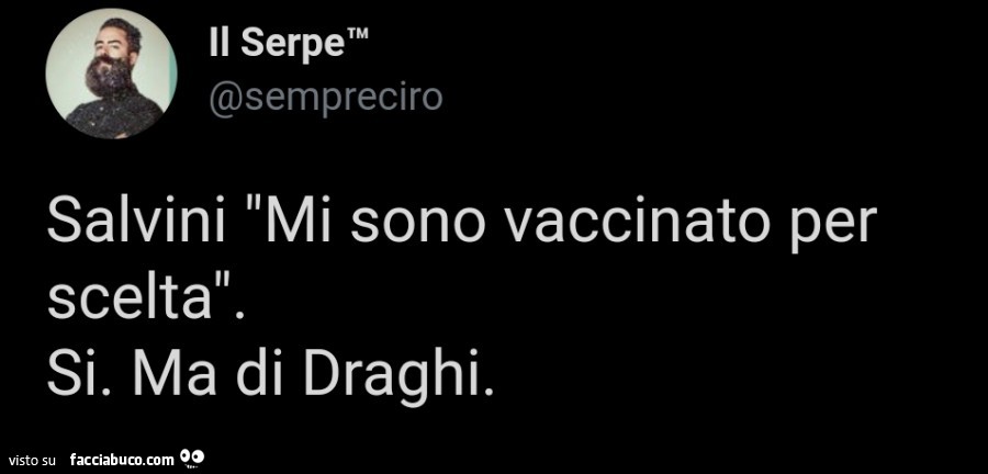 Salvini mi sono vaccinato per scelta. Si. Ma di draghi